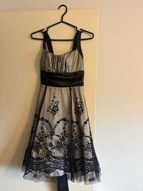 Jolie Ivory and Black Lined Dress